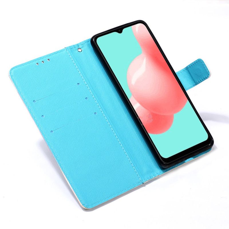 Folio Deksel for Samsung Galaxy A32 5G Gyldne Tanga Sommerfugler