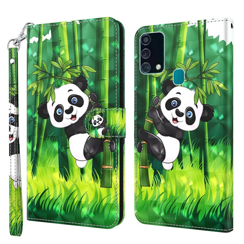 Folio Deksel for Samsung Galaxy A32 5G Lys Flekkpanda Og Bambus