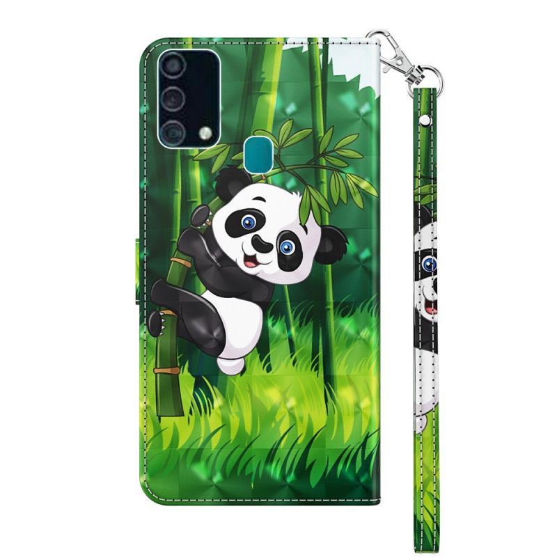 Folio Deksel for Samsung Galaxy A32 5G Lys Flekkpanda Og Bambus