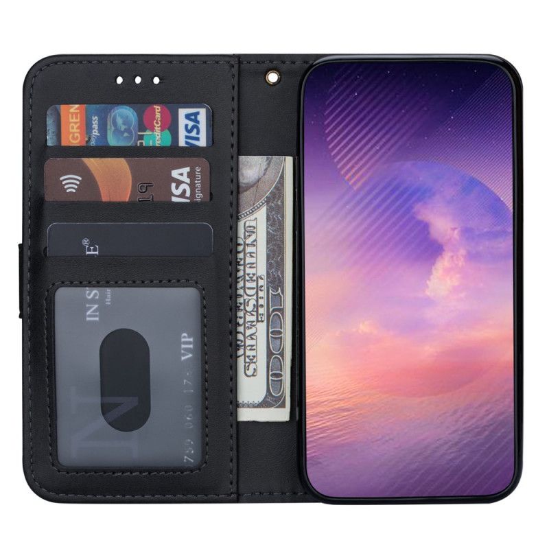 Folio Deksel for Samsung Galaxy A32 5G Svart Pengepung Med Stropp