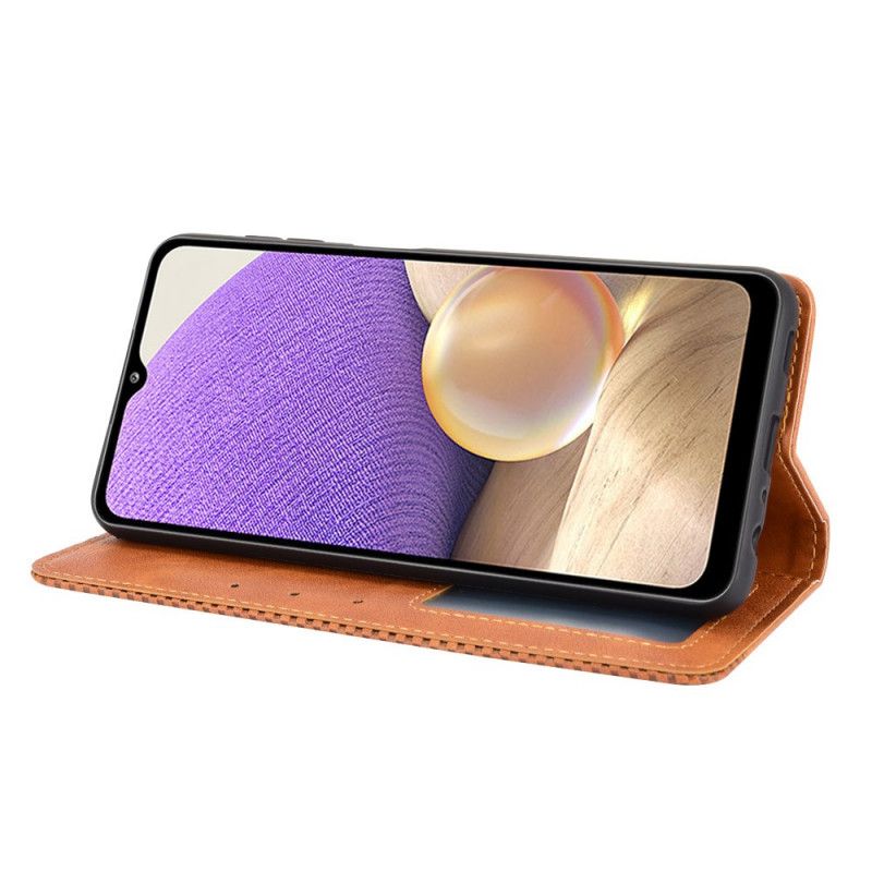 Folio Deksel for Samsung Galaxy A32 5G Svart Stilisert Vintage Læreffekt