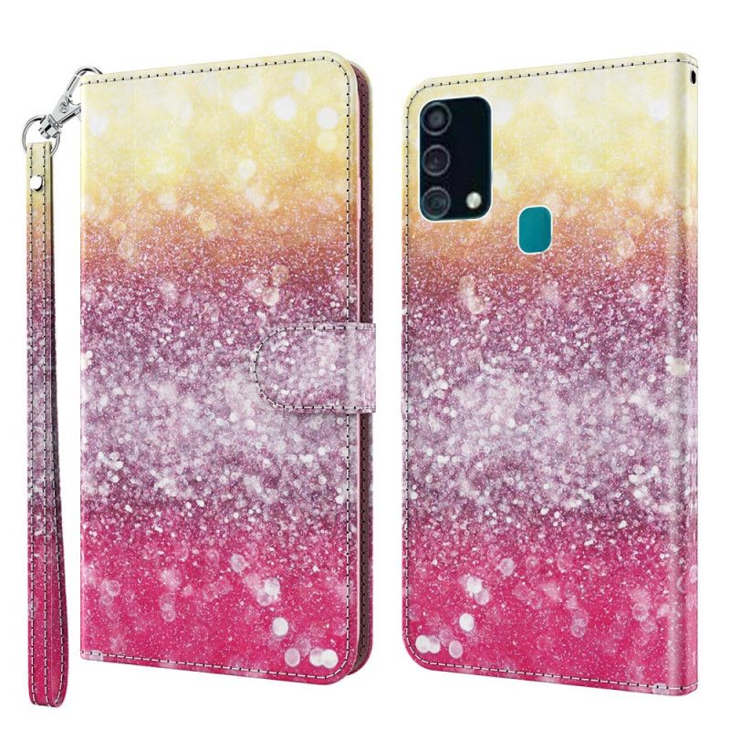 Folio Deksel Samsung Galaxy A32 5G Lys Flekk Magenta Glitter