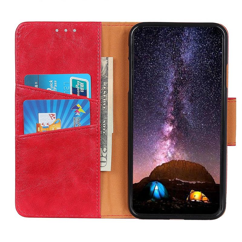 Lærdeksel Folio Deksel Samsung Galaxy A32 5G Svart Mobildeksel Delt Lær Reversibel Lås