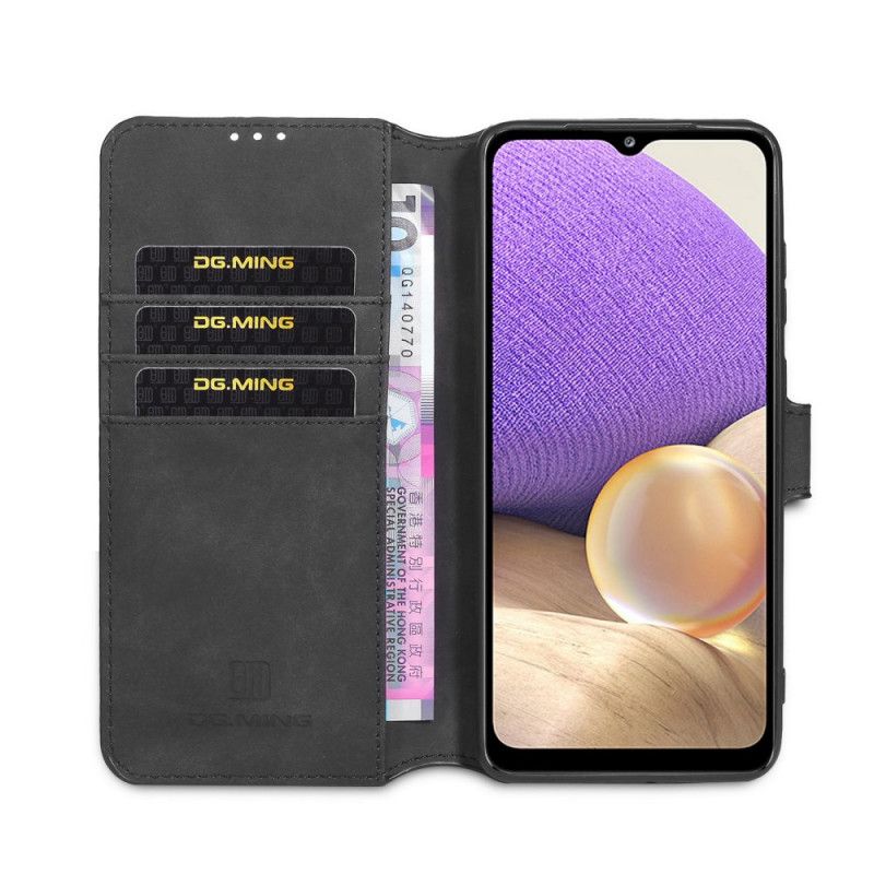 Lærdeksel Folio Deksel Samsung Galaxy A32 5G Svart Retro Dg.Ming