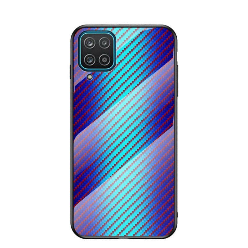 Deksel Til Samsung Galaxy M12 / A12 Karbonfiber Herdet Glass