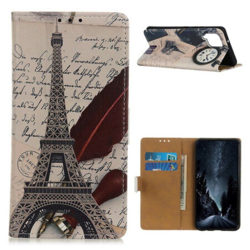 Folio Deksel Til Samsung Galaxy M12 / A12 Poetens Eiffeltårn