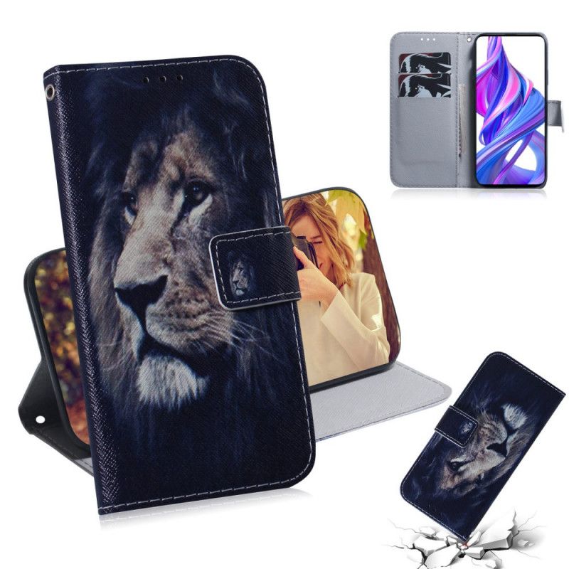 Lærdeksel Folio Deksel Huawei P Smart Pro Mobildeksel Pro Dreaming Lion