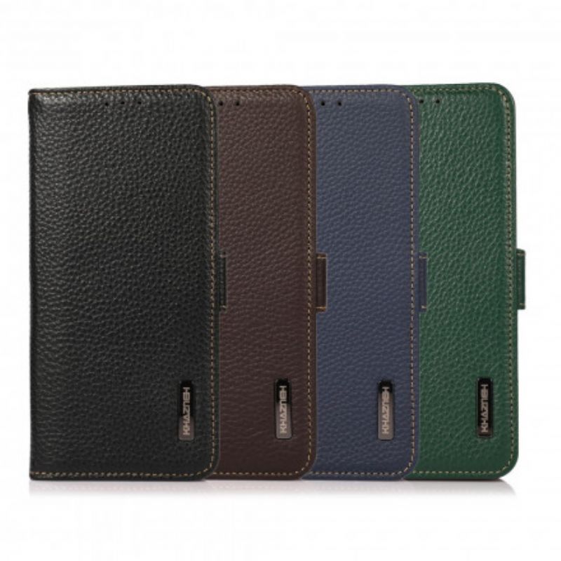 Folio Deksel Sony Xperia 5 Iii Litchi Leather Khazneh Rfid