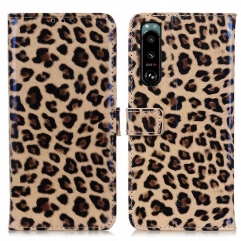 Folio Deksel Til Sony Xperia 5 Iii Enkel Leopard