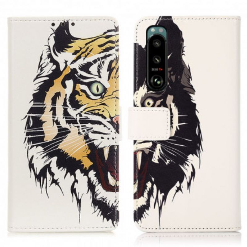 Folio Deksel Til Sony Xperia 5 Iii Fierce Tiger