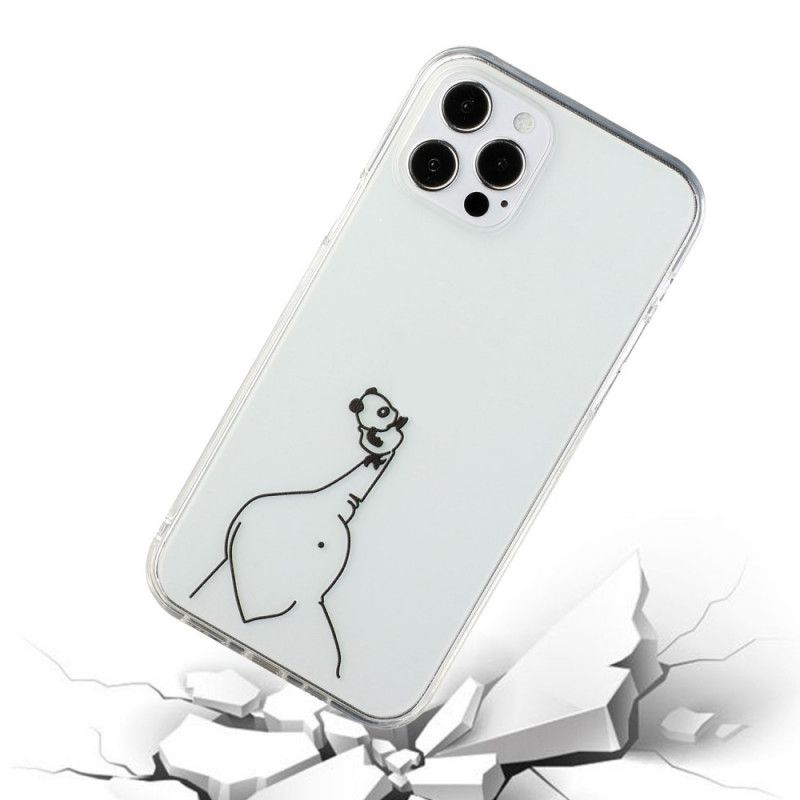 Deksel for iPhone 12 / 12 Pro Logo Panda Spill