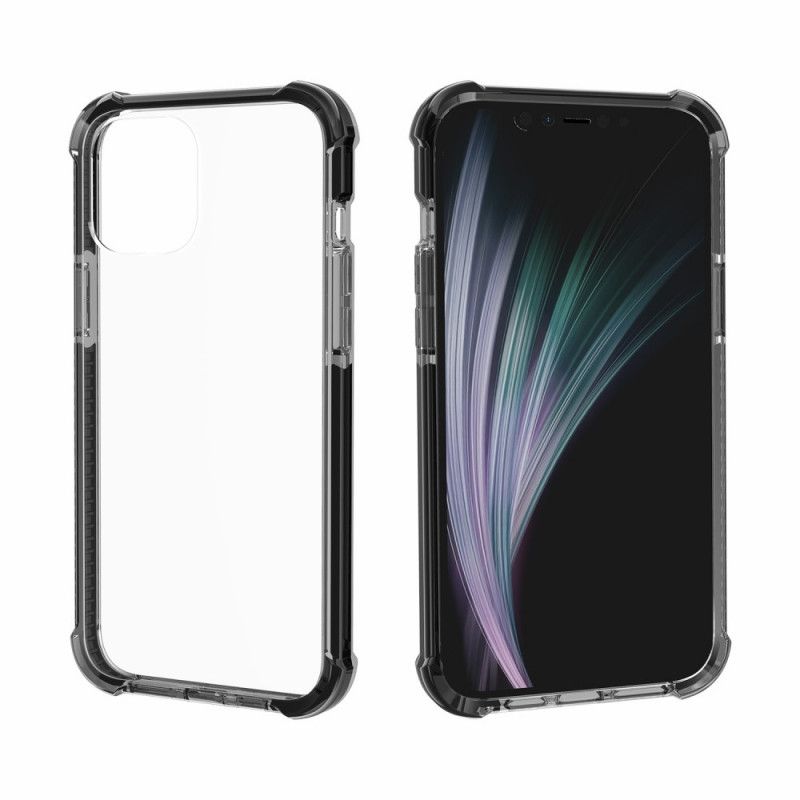 Deksel for iPhone 12 / 12 Pro Svart Gjennomsiktige Kollisjonsputer