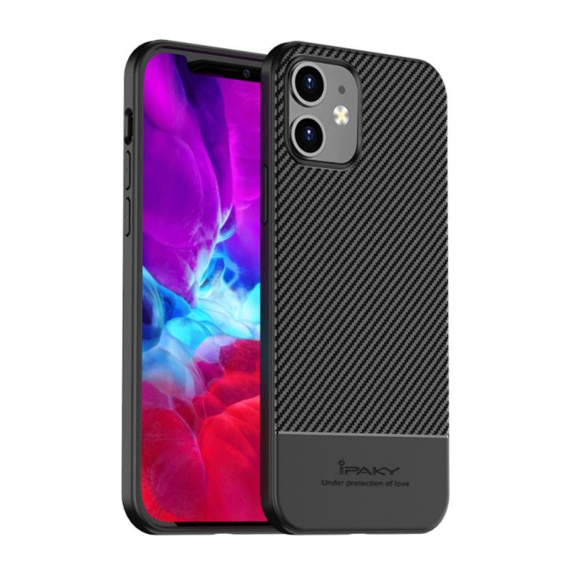 Deksel for iPhone 12 / 12 Pro Svart Ipaky Karbonfiber