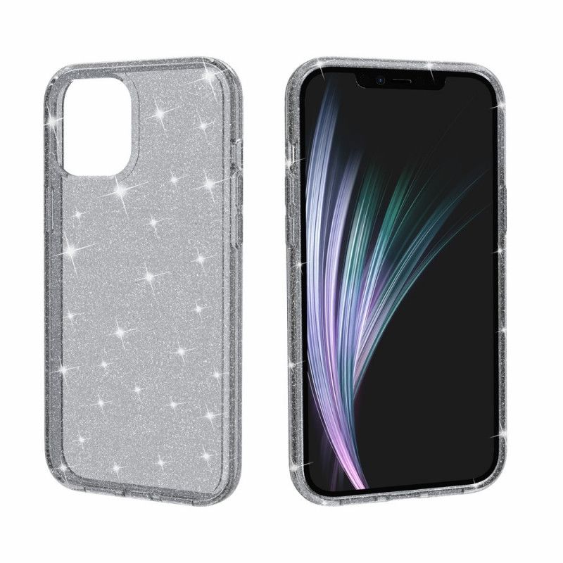 Deksel iPhone 12 / 12 Pro Grå Gjennomsiktig Glitter