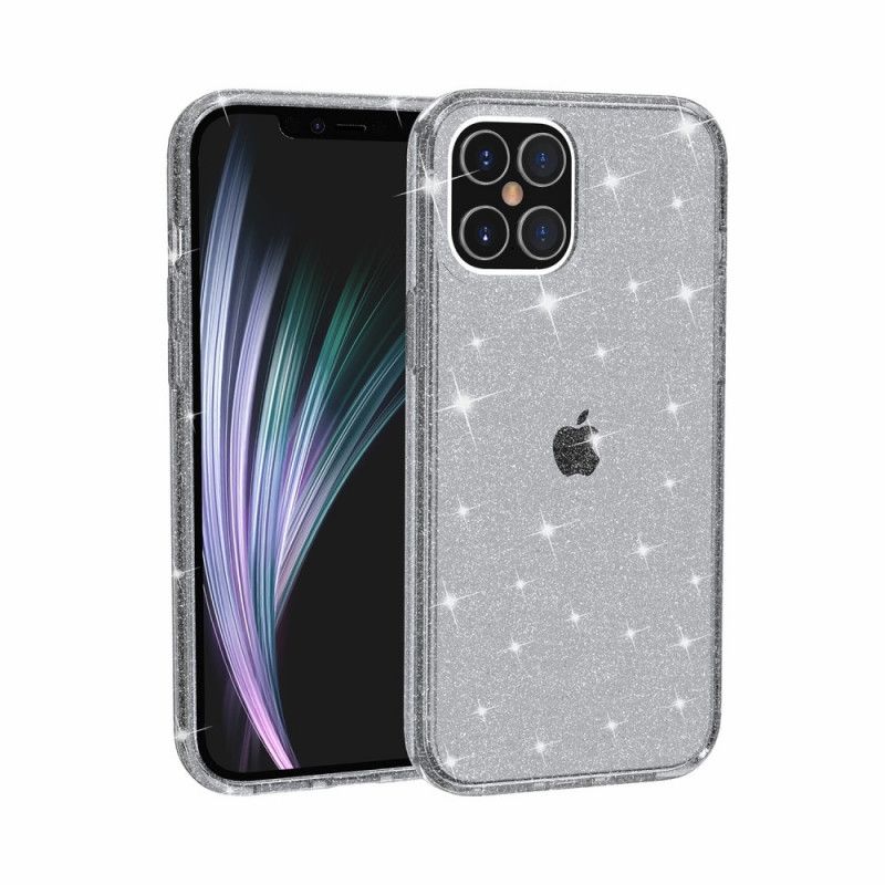 Deksel iPhone 12 / 12 Pro Grå Gjennomsiktig Glitter