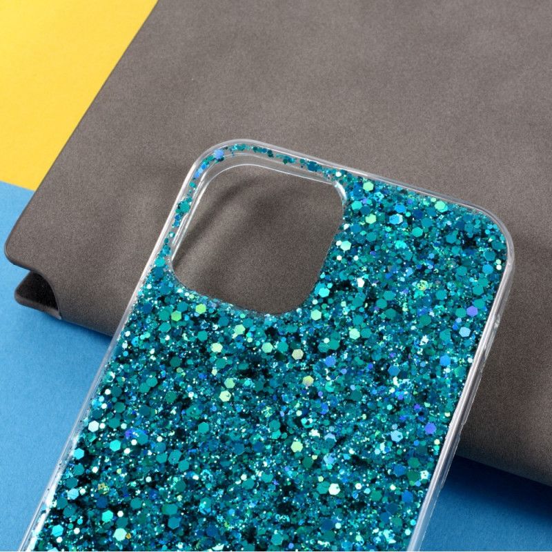 Deksel iPhone 12 / 12 Pro Rød Premium Glitter