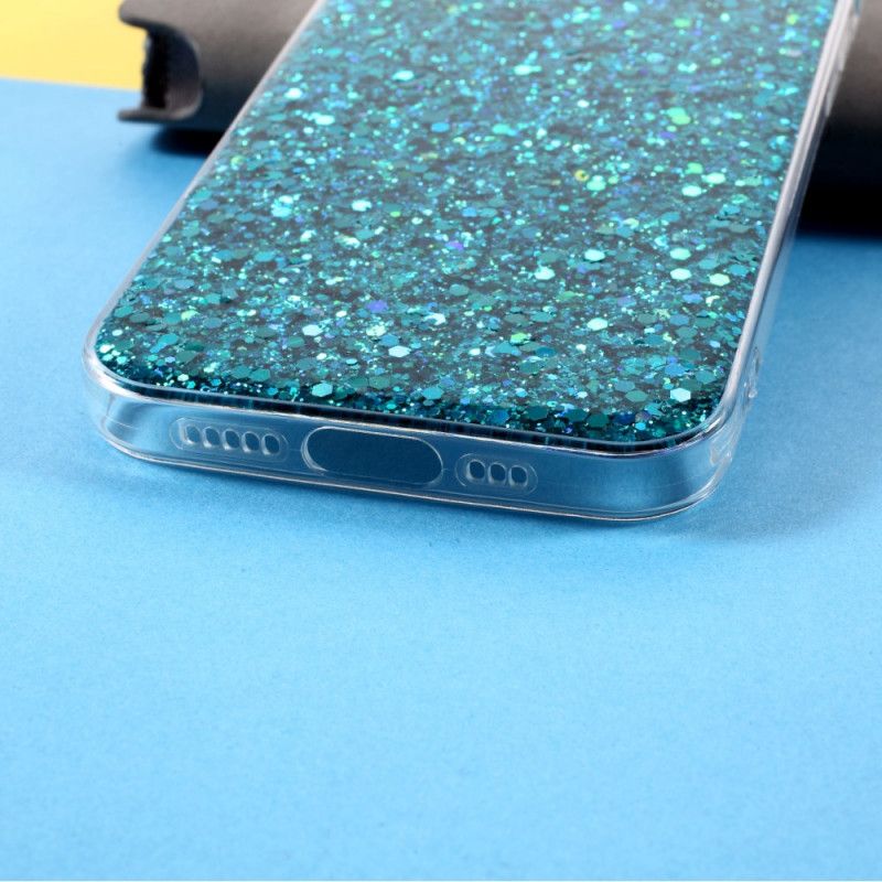 Deksel iPhone 12 / 12 Pro Rød Premium Glitter