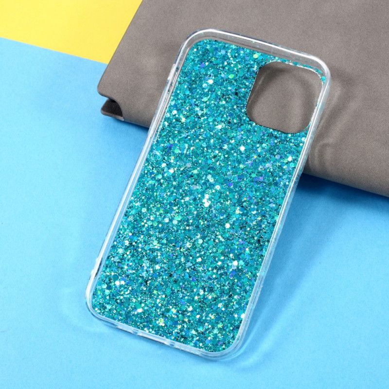 Deksel iPhone 12 / 12 Pro Rød Premium Glitter