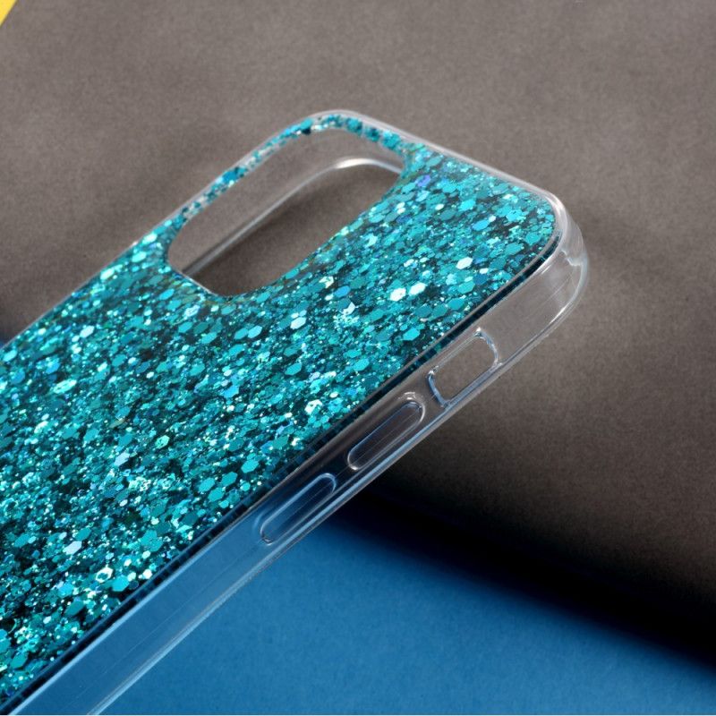 Deksel iPhone 12 / 12 Pro Rød Premium Glitter