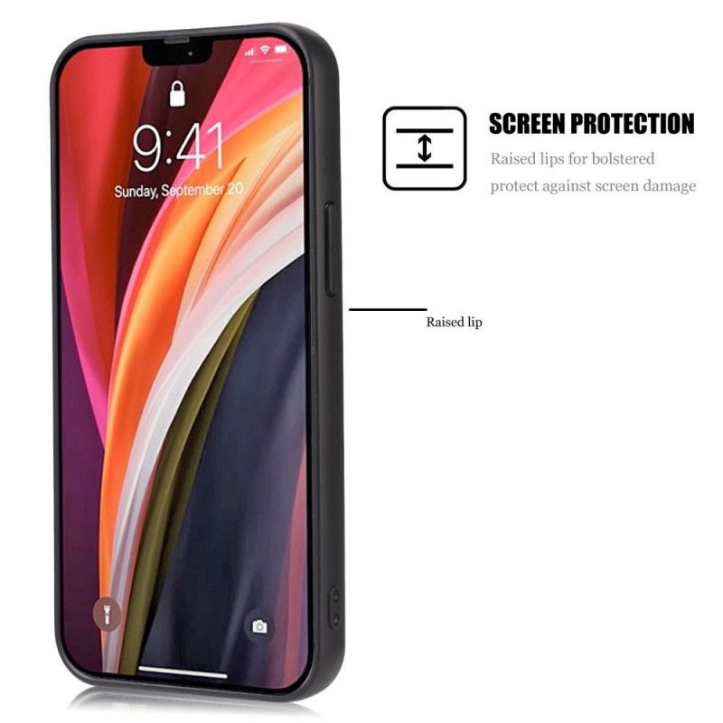 Deksel iPhone 12 / 12 Pro Svart Elegant Skinneffekt Beskyttelse