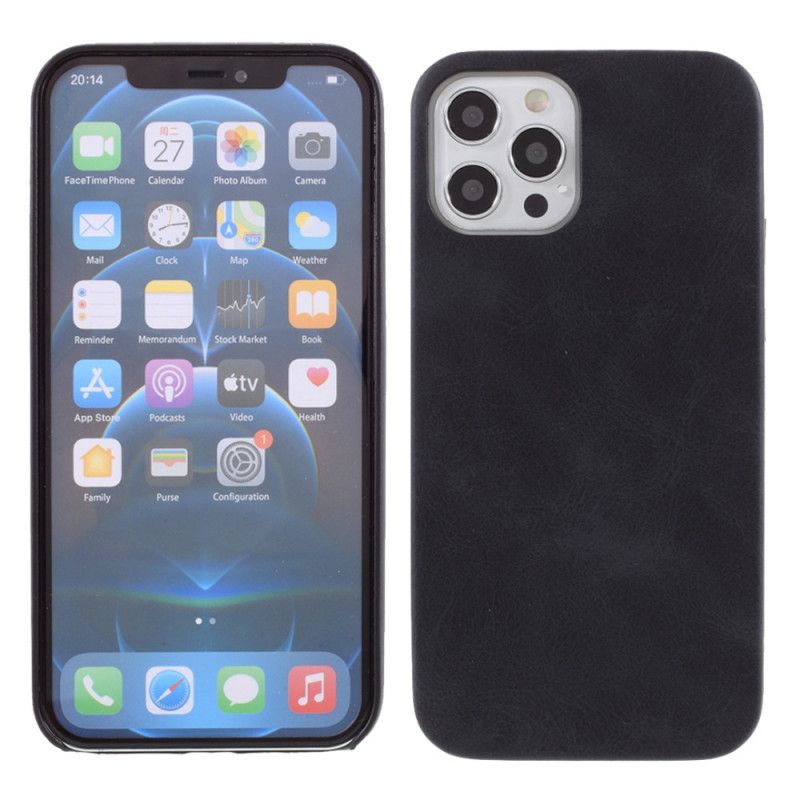 Deksel iPhone 12 / 12 Pro Svart Skinnstil