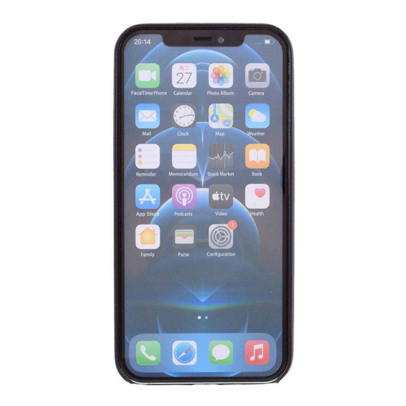 Deksel iPhone 12 / 12 Pro Svart Skinnstil