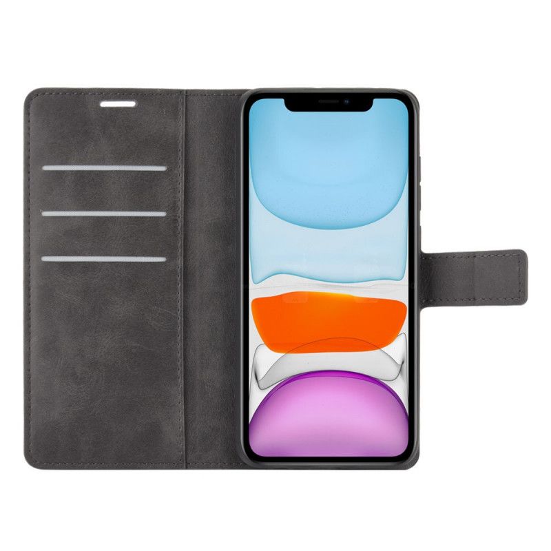 Folio Deksel for iPhone 12 / 12 Pro Svart Vintage Skinnstil