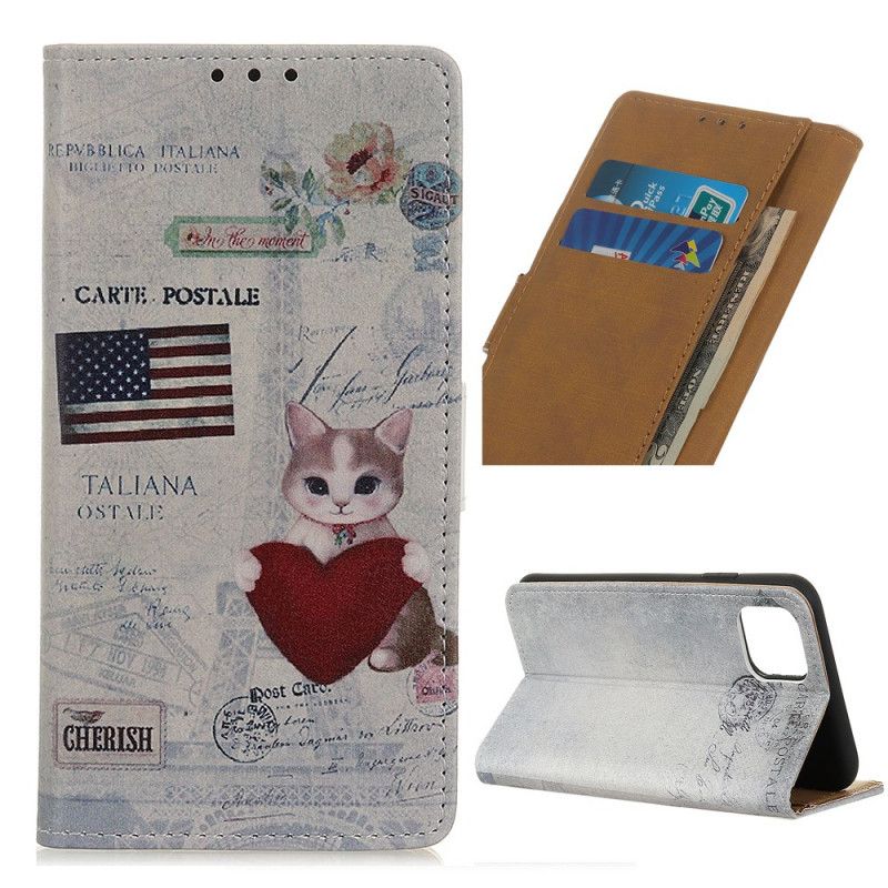 Folio Deksel iPhone 12 / 12 Pro Omreisende Katt