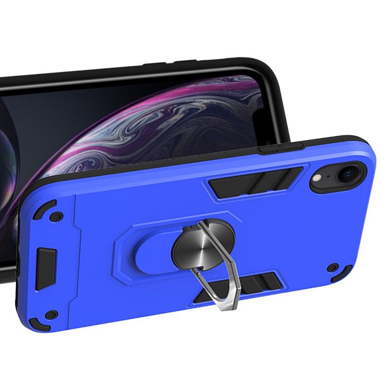 Deksel for iPhone XR Svart Avtakbar Metallringholder