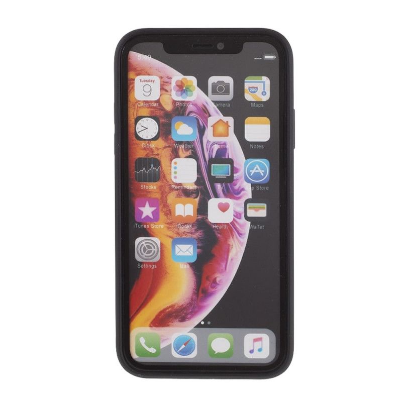 Deksel for iPhone XR Svart Glassrygg Og Silikonkant