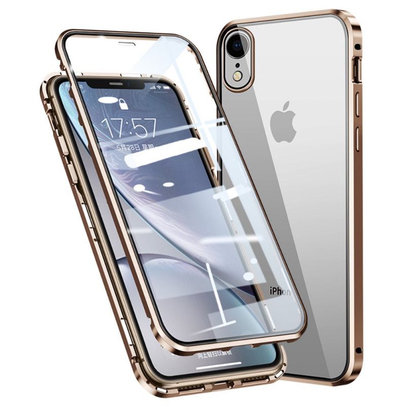 Deksel for iPhone XR Svart Herdet Glass Foran Og Bak