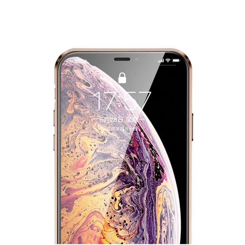 Deksel for iPhone XR Svart Herdet Glass Foran Og Bak