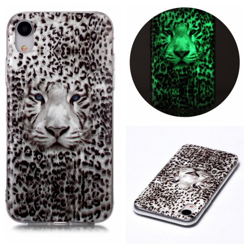 Deksel iPhone XR Fluorescerende Leopard