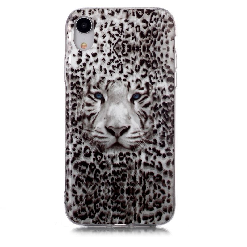 Deksel iPhone XR Fluorescerende Leopard