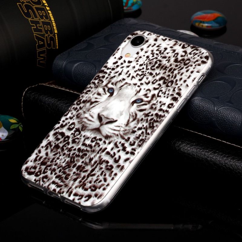 Deksel iPhone XR Fluorescerende Leopard