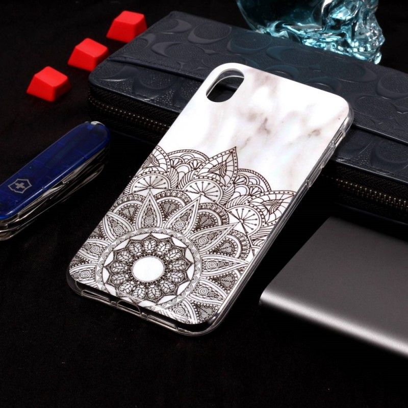 Deksel iPhone XR Marmorert Mandala