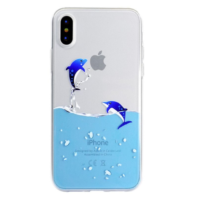 Deksel iPhone XR Mobildeksel Delfinspill