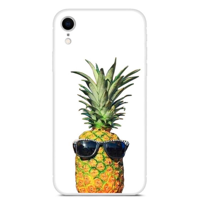 Deksel iPhone XR Mobildeksel Gjennomsiktig Ananas Med Briller