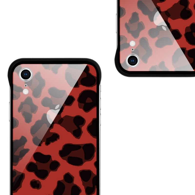 Deksel iPhone XR Rød Mobildeksel Nxe Leopardflekker