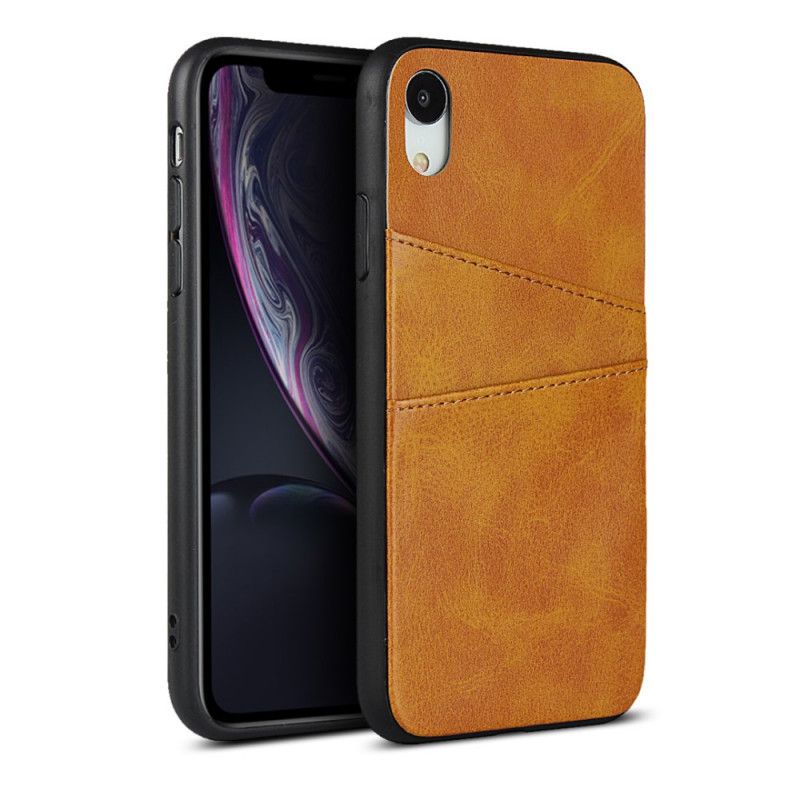 Deksel iPhone XR Rød Monokrom Dobbel Kortholder