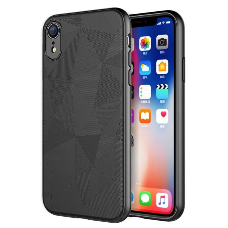 Deksel iPhone XR Svart Geometri Anti-fall