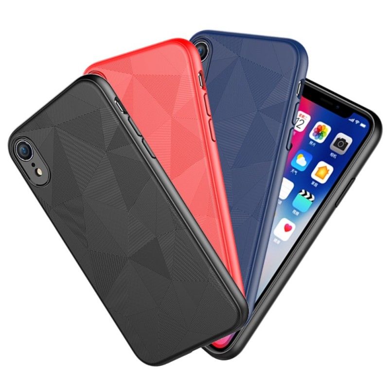 Deksel iPhone XR Svart Geometri Anti-fall