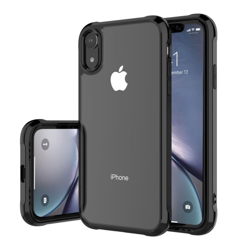 Deksel iPhone XR Svart Gjennomsiktige Leeu-Beskyttelsesputer