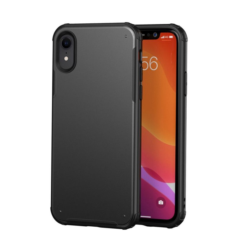 Deksel iPhone XR Svart Hybrid Silikonfelgdesign