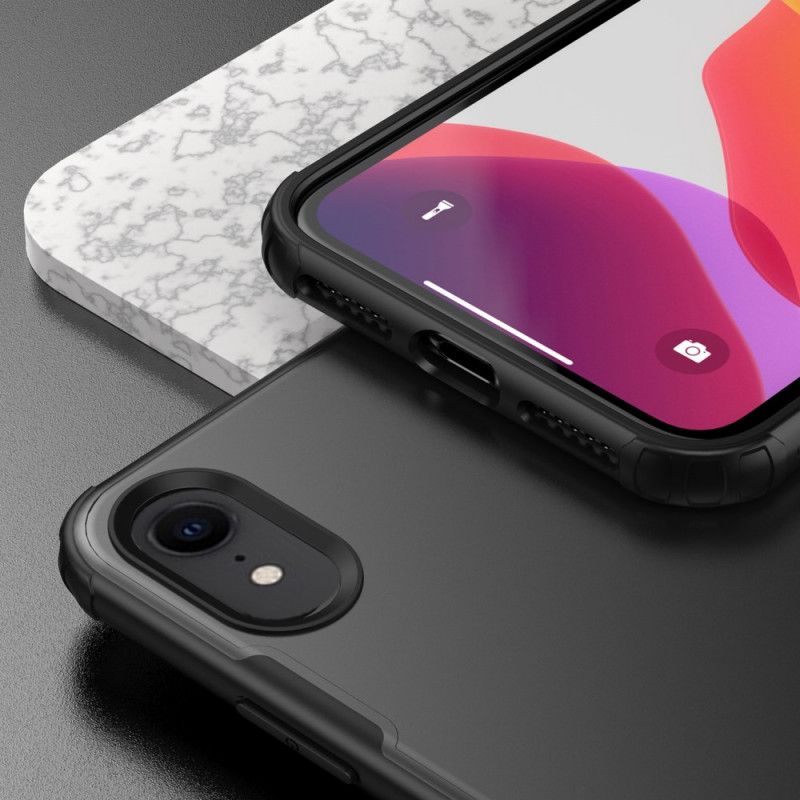 Deksel iPhone XR Svart Hybrid Silikonfelgdesign