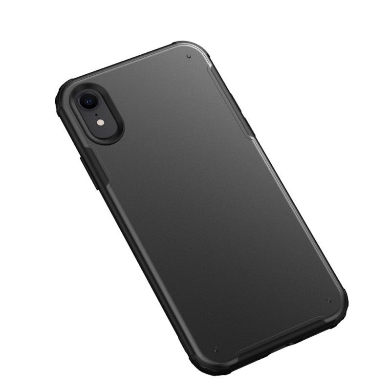 Deksel iPhone XR Svart Hybrid Silikonfelgdesign