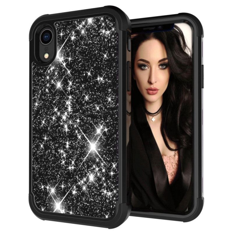 Deksel iPhone XR Svart Hybridglitter