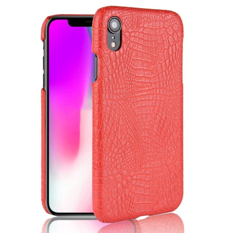 Deksel iPhone XR Svart Krokodillehudeffekt