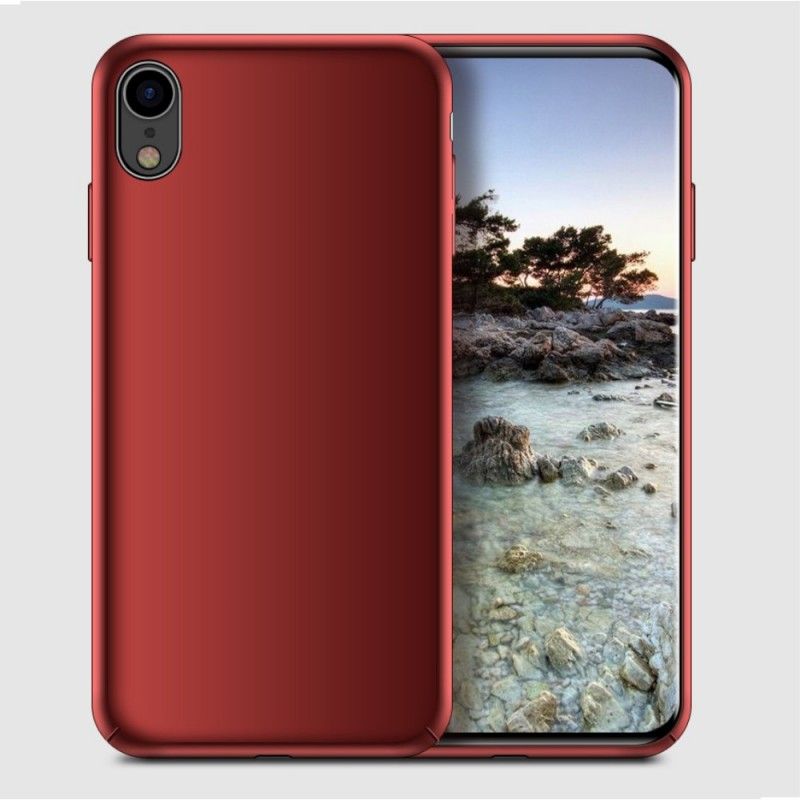 Deksel iPhone XR Svart Litchi Lær Tekstur