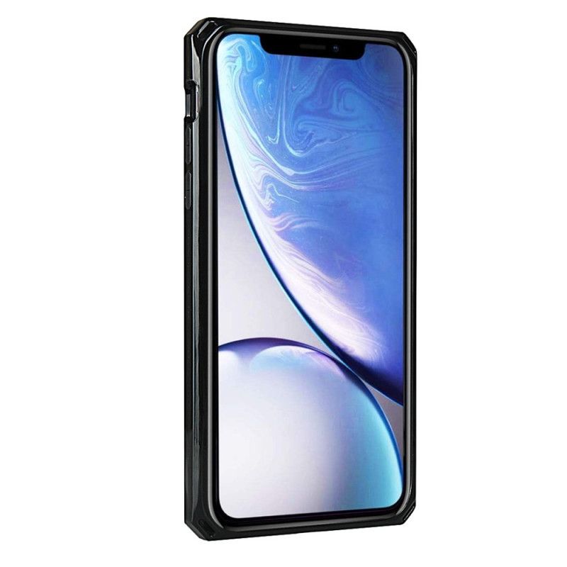 Deksel iPhone XR Svart Stropp Og Nøkkelbånd I Ekte Lær